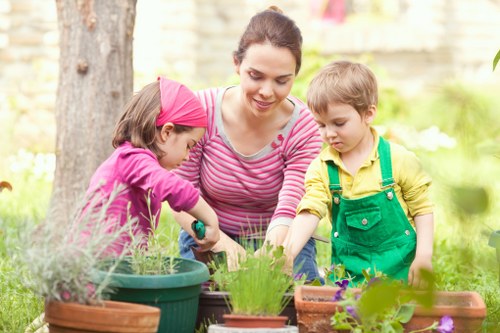 Gardeners assessing environmental and compliance requirements on site